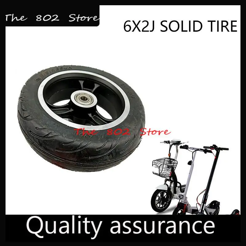 6x2J твердые шины M8 M10 колесо с быстрой втулкой из сплава F0 широкое заднее колесо 6 дюймов для электрического скутера твердые шины колесо
