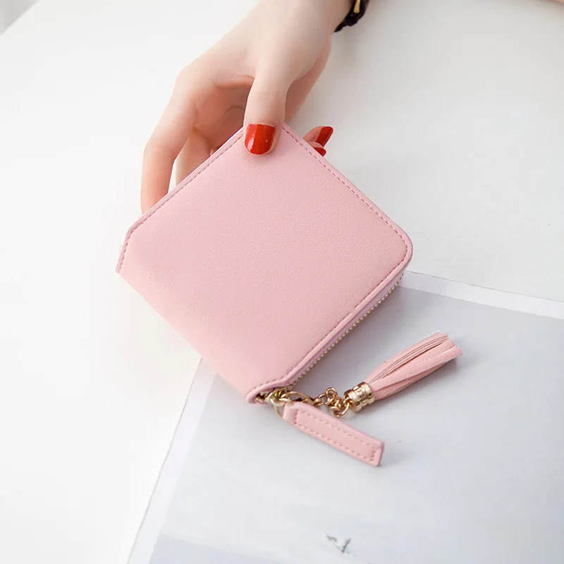 Short Wallet Women 2021 New Square Zipper Tasser Small Wallet Korean Version Simple Fashion Coin Wallet Woman