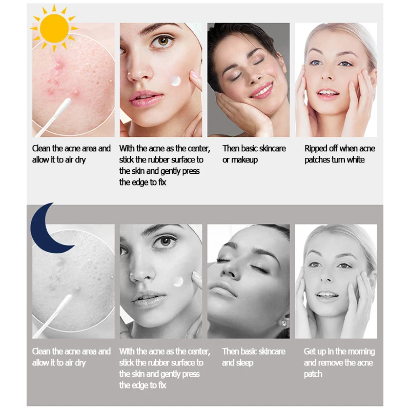 Патчи от акне 108 шт. Гидроколлоидные невидимые прыщей патчи для удаления этикетки