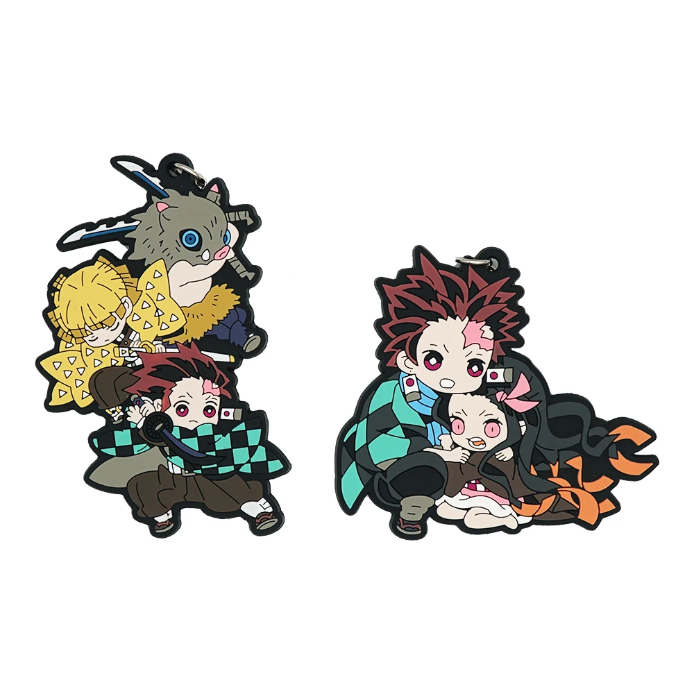 Резиновый брелок для ключей аниме Kamado Tanjirou Nezuko Agatsuma Zenitsu Hashibira Inosuke рассекающий