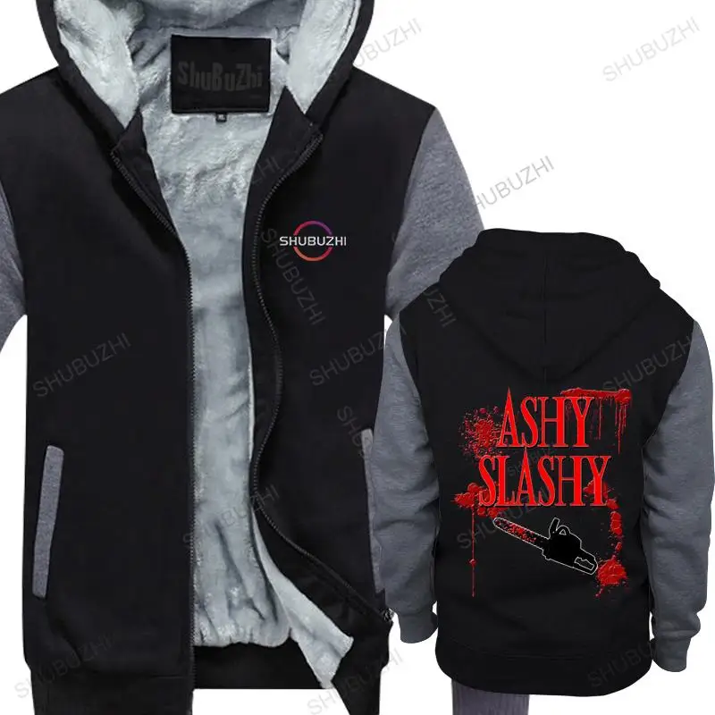 

Ashy Slashy Chainsaw thick hoodie Men Blood Letter Printed fleece jacket Ash Vs Evil Dead warm hoody Male Fashion Saws Costume