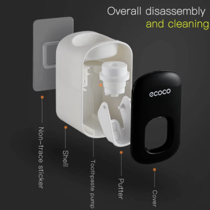 

2021 AutomaticToothpaste Dispenser Wall-mounted Bathroom Accessories Set Non-punch Rack Toothpaste Storage Lazy Squeeze Artifact