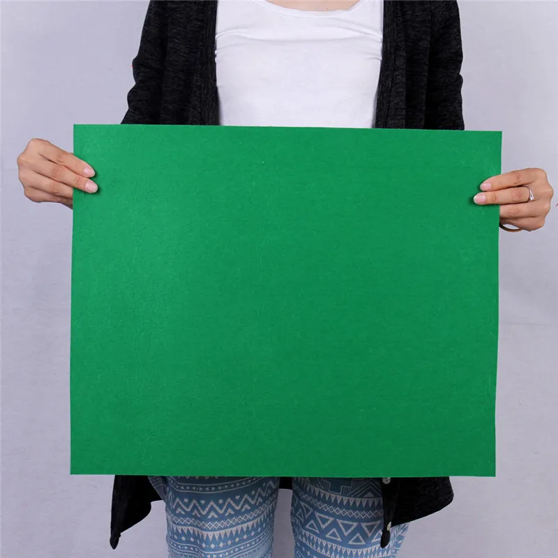 Green 50*40 см большой 1 шт Нетканая фетровая Полиэстеровая ткань, ткань, войлочные изделия, принадлежности для детского сада, для шитья кукол, аксессуары для рукоделия - Цвет: Green