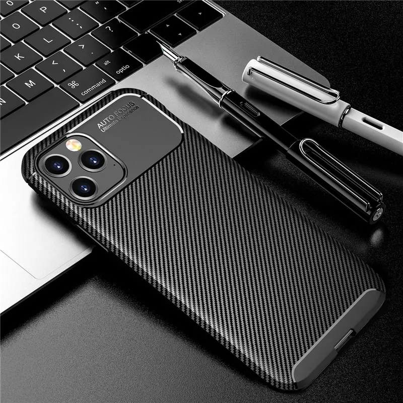 

For iPhone 12 Mini 12 Pro MAX SE 2020 iPhone 11 Pro MAX XS XR 6 7 8 plus Soft Carbon Fiber Protective Phone Case