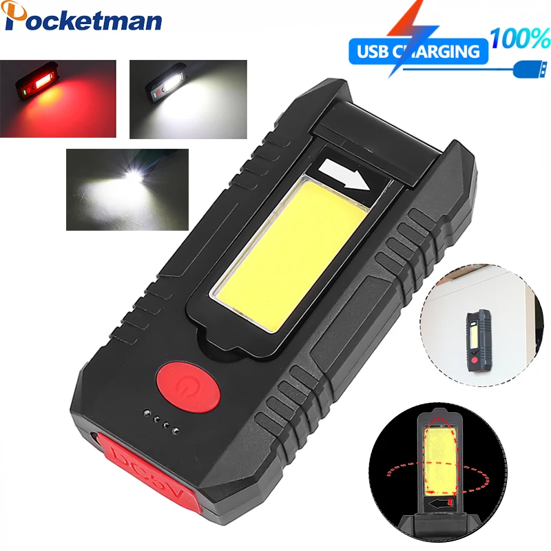 Портативный светодиодный светильник Красный портативный Рабочий 4 режима