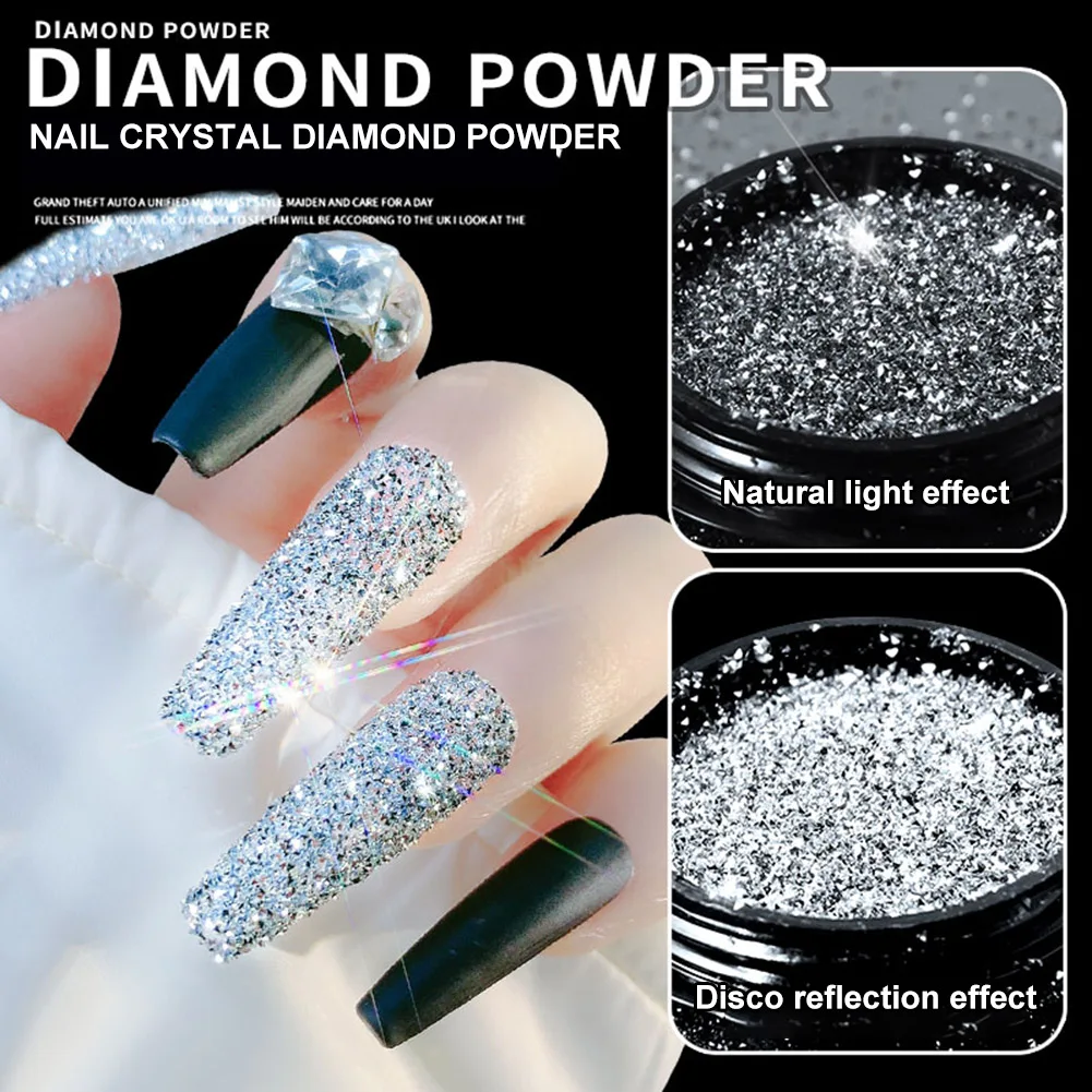 

Nail Art Crystal Diamond Powder Long Lasting Glass Micro Drill Glitter Sequins Manicure Sparkling Broken Diamond Powder