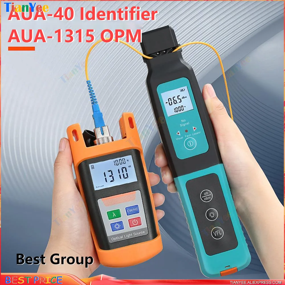Best combination AUA-40 Identifier and AUA-1315 OPM Optical Power Meter Portable 1310,1550nm + Live Fiber Visual fault Locator