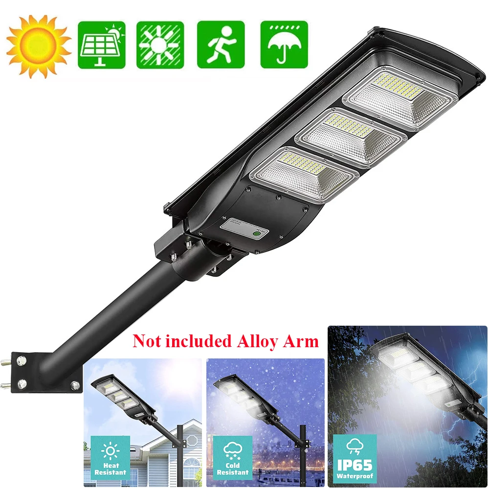 6000LM Solar LED Street Light Outdoor Solar Power Street Lamp with Motion Sensor and Light Control for Park,Yard Garden,Garage,