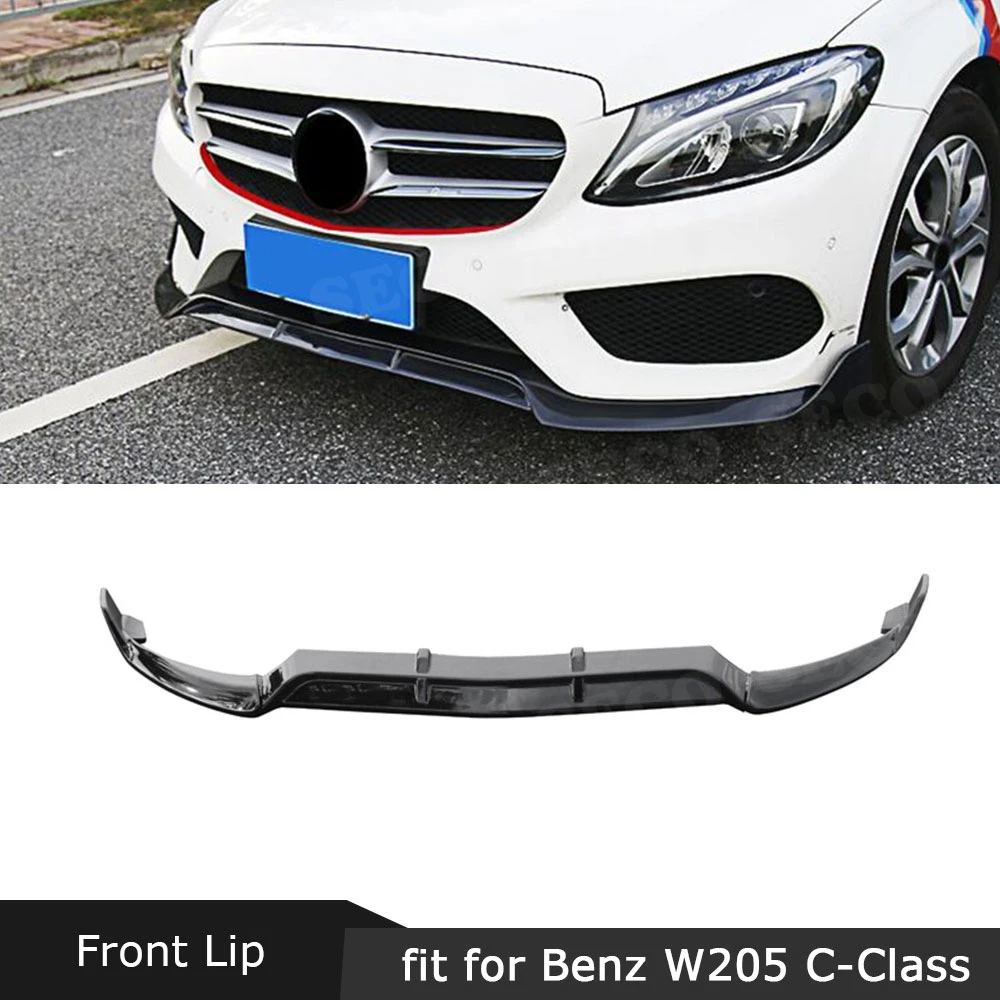 Для W205 передний спойлер фартуки для Mercedes Benz W205 C205 C200 C300 C43 AMG- 3 шт. ABS черный бампер