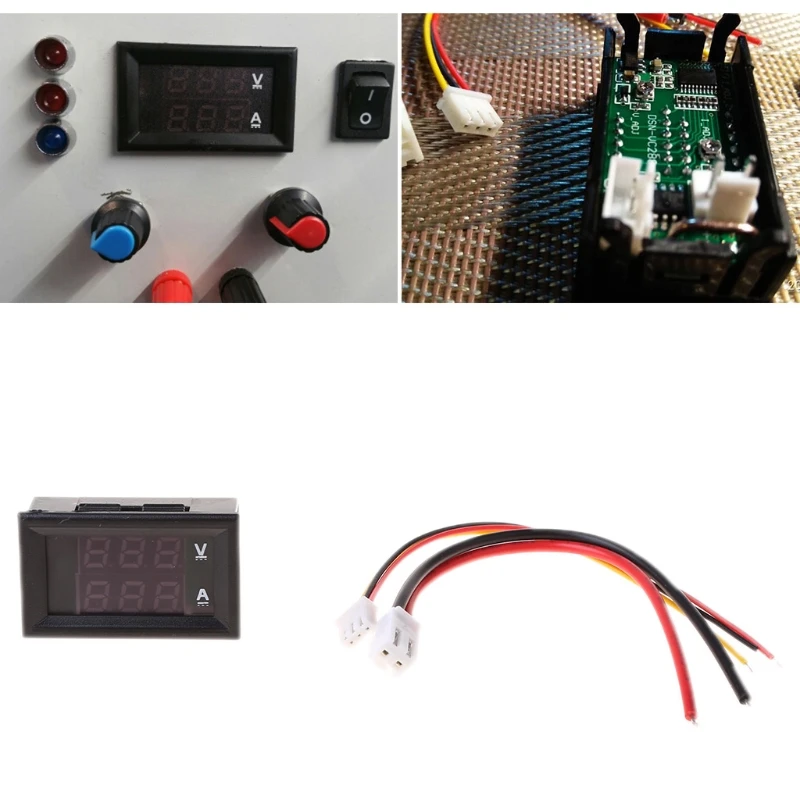DC 0-100V 10A двойной светодиодный цифровой вольтметр Амперметр Напряжение усилитель