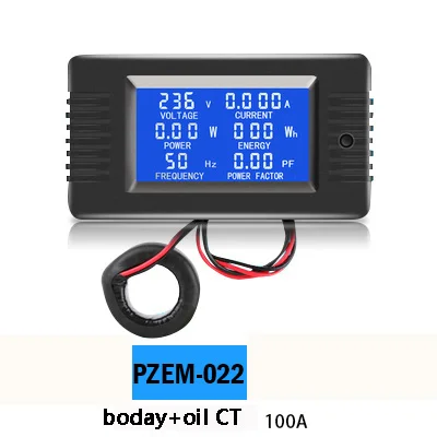100A coil CT DC 80~ 260VAC 0-10A/0-100A ЖК-дисплей цифровой Ток Напряжение Мощность счетчик энергии мультиметр Амперметр Вольтметр - Цвет: 100A coil CT