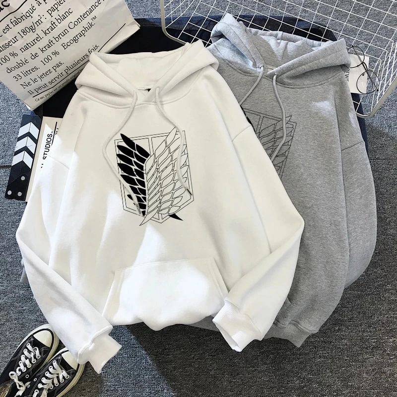 

90s japanese Anime Attack on Titan Shingeki No Kyojin Graphic Hoodies Men Unisex Oversized Funny Cartoon Sweatshirt Hoody Male