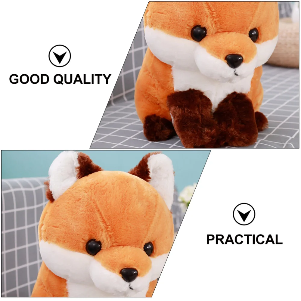

1pc Fox Shape Doll Pillow Cotton Stuffed Doll Pillow Adorable Animals Doll