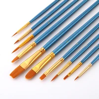 10pcs drawing brushes paint brush set watercolor painting nylon hair wood handle acrylic brush art supplies for artist