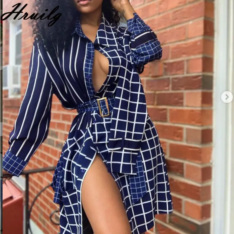 

Длинная женская куртка с принтом в клетку, дизайнерское пальто на одной пуговице с длинным рукавом и отложным воротником, Повседневная модн...