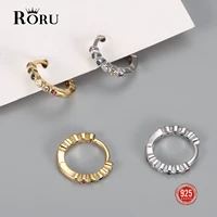 925 sterling silver earring gold color small circle hoop earrings for women birthday simple noble jewelry gift number 4