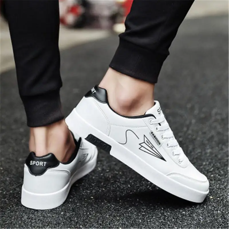 

autumn new men's casual flat shoes with comfortable sapatos masculinos men's white running shoes