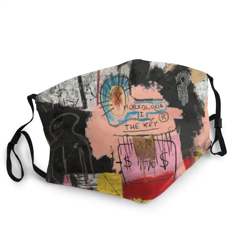 

Пылезащитная маска Basquiat для взрослых, стирающаяся маска для лица с абстракцией клавиш, популярное искусство, защитный чехол, респиратор, ма...