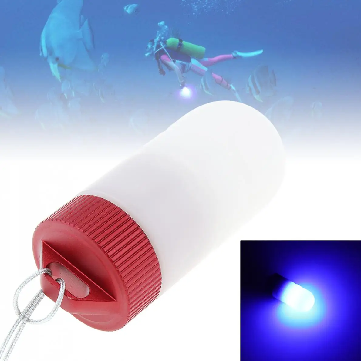 

Mini Underwater Safety Signal Light Scuba Night Dive LED Marker with Battery 200h Duration for 200m Underwater Diving