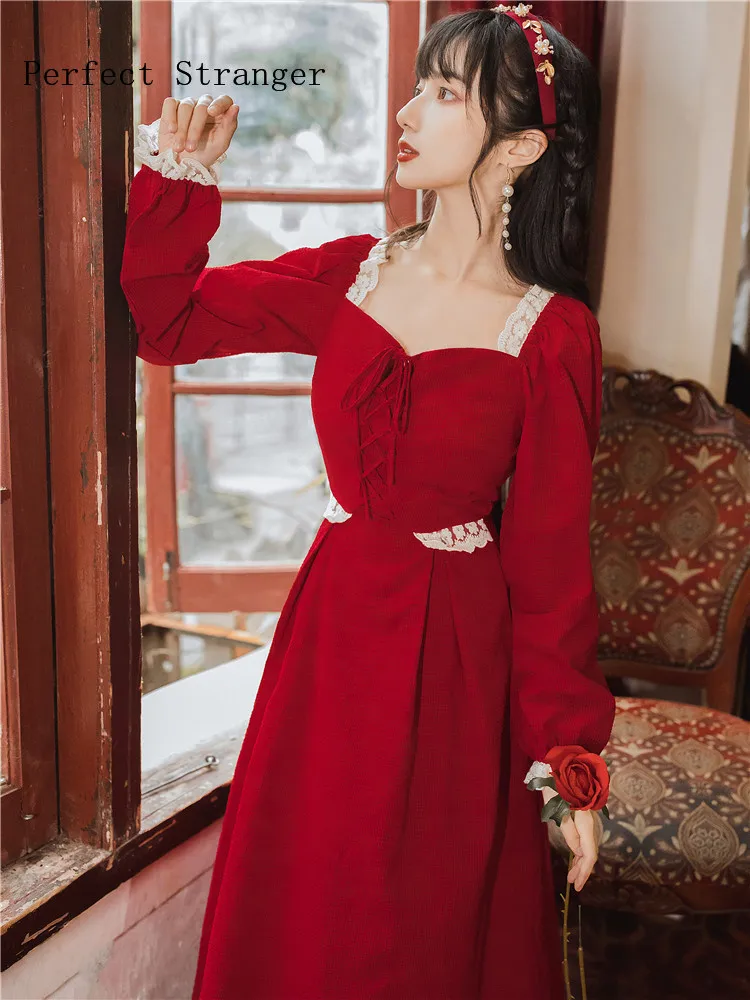 

2020 Autumn Winter New Arrival Hot Sale V Collar Long Sleeve Women Long Dress