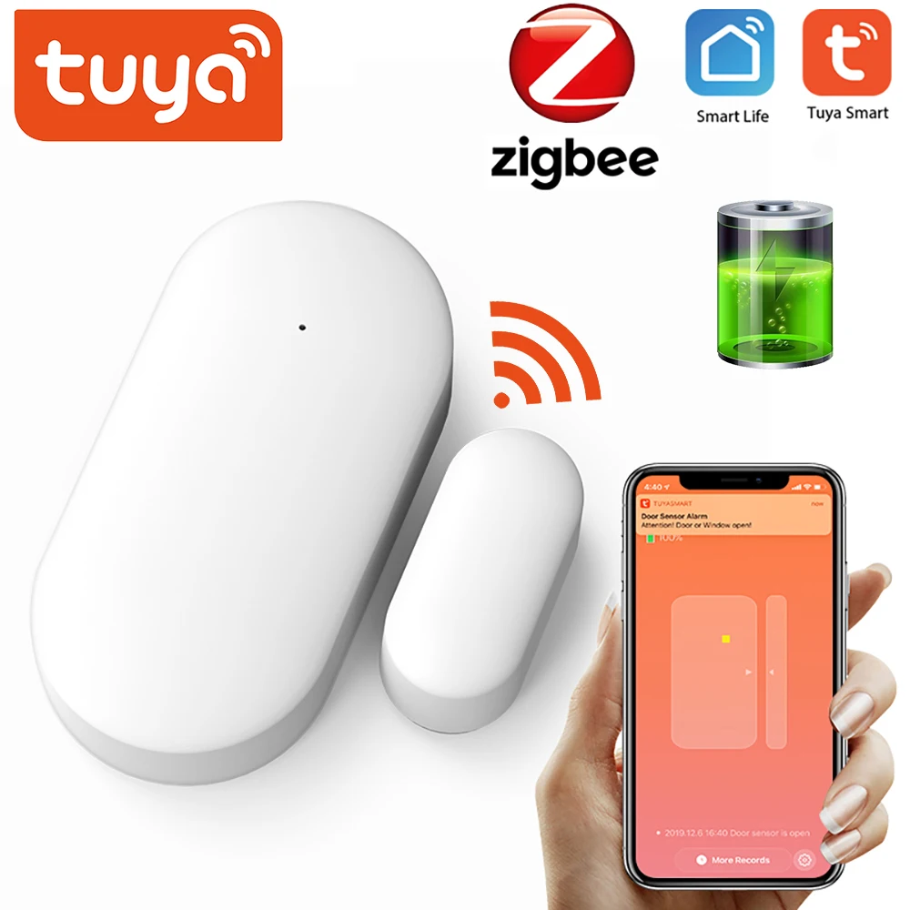 Датчик окон и дверей Tuya ZigBee, комплект для умного дома с Alexa Google Home, работает с приложением Gateway от AliExpress WW