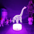 Светодиодный ночсветильник в виде динозавра, 3D лампа с дистанционным управлением, фигурка Брахиозавра, настольные лампы, игрушки, подарок для ребенка, освещение для украшения дома