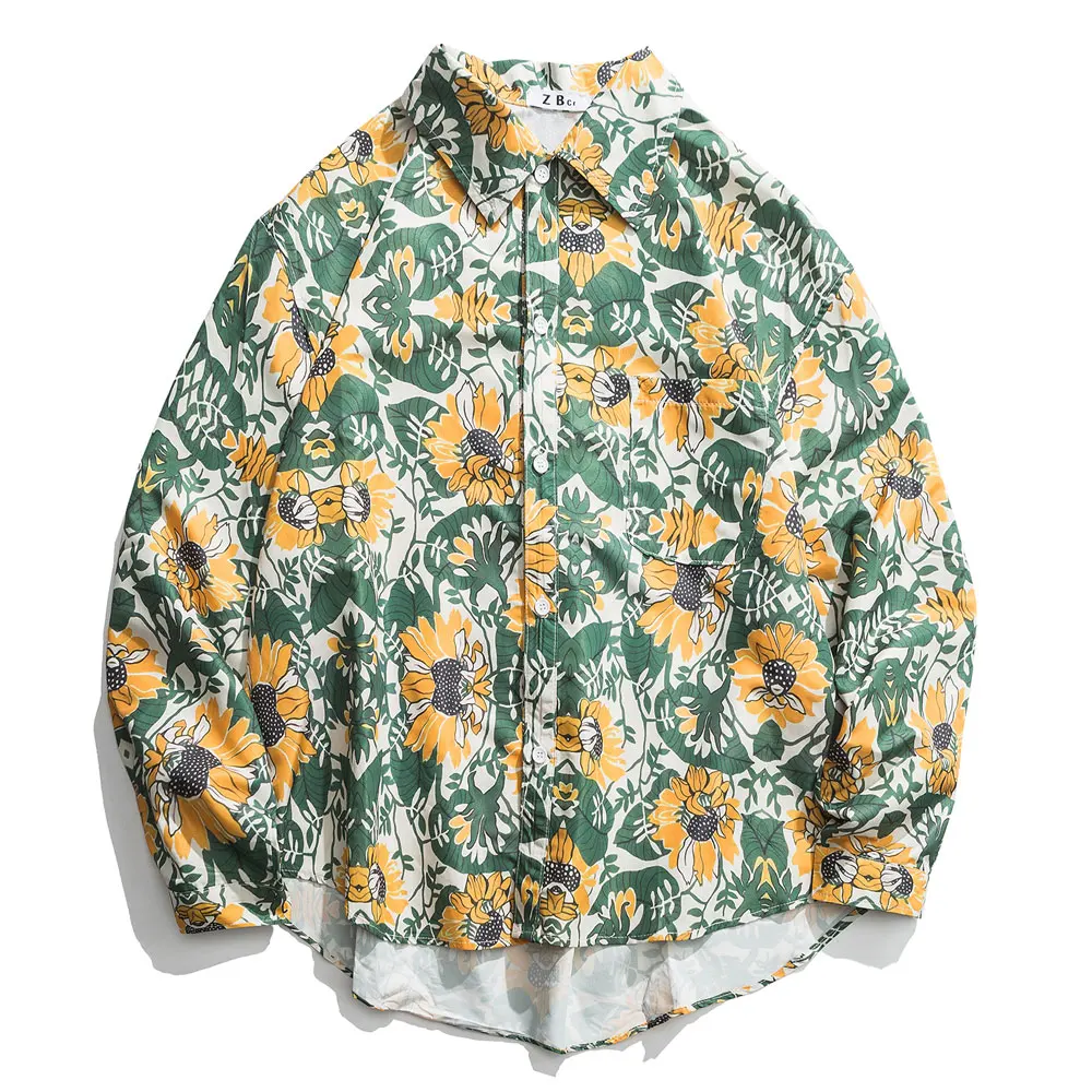 Мужская однотонная Асимметричная Модная рубашка в стиле хип-хоп свободные