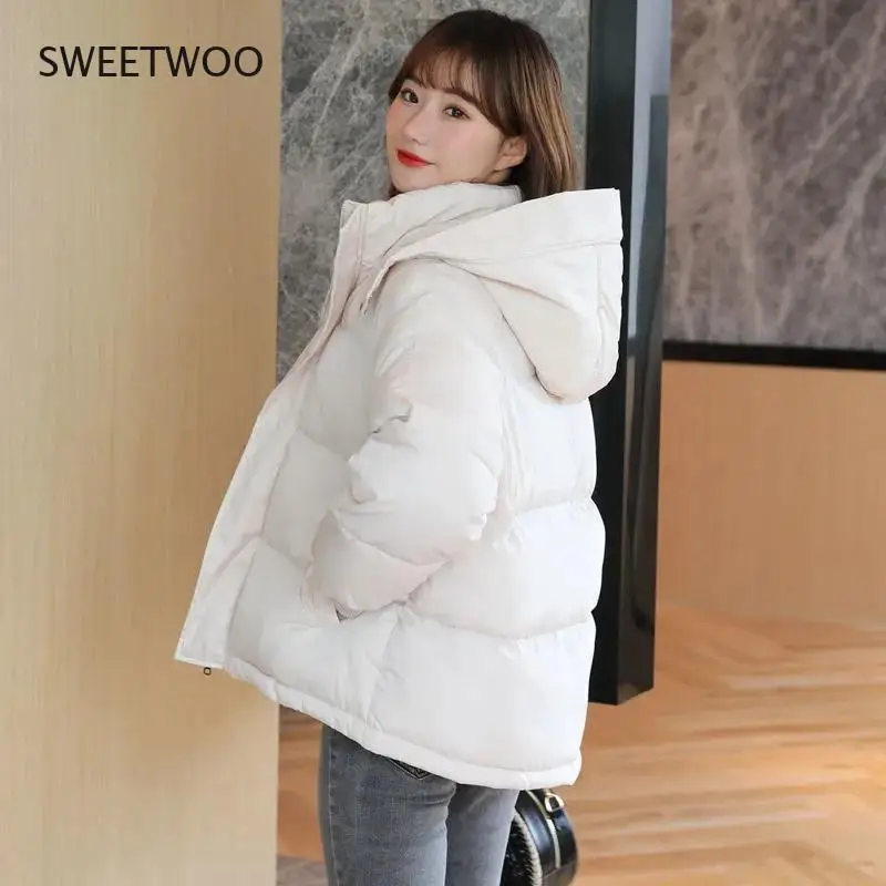 

2021 New Women's Parkas Winter Jacket Coat Casual Thicken Warm Parka Loose Hooded Overcoat Cotton Padded Jackets Outwear