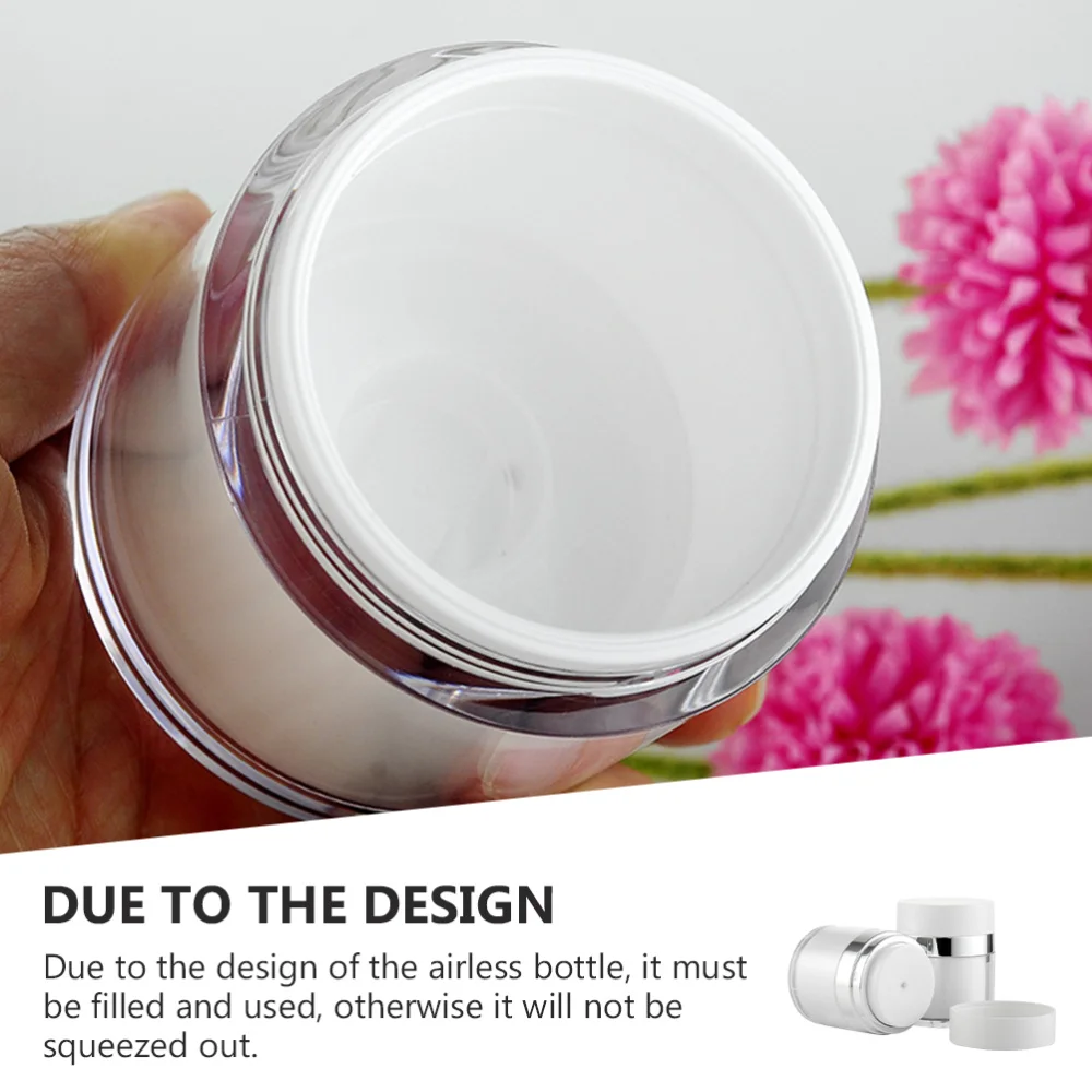 

2Pcs Double-layer Creams Jars Practical Cosmetic Sub Bottles for Travel (White)