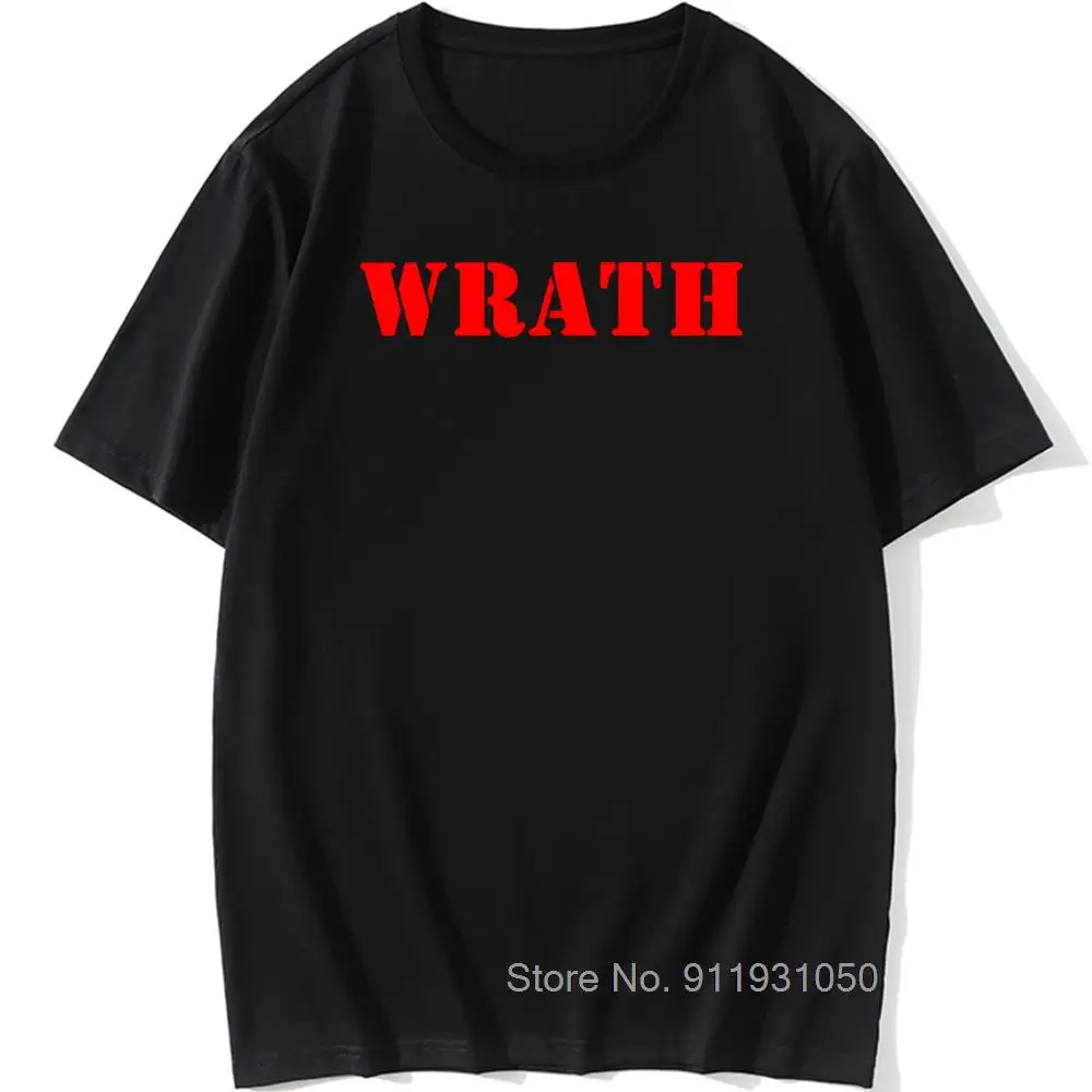 Limited WRATH Natural Selection Logo Design Graphic Men Black T-Shirt Summer Fashion Streetwear O Neck 100% Cotton Short sleeve