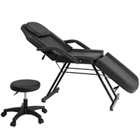 beauty salon spa massage beauty bed adjustable beauty salon spa massage bed tattoo chair with stool black