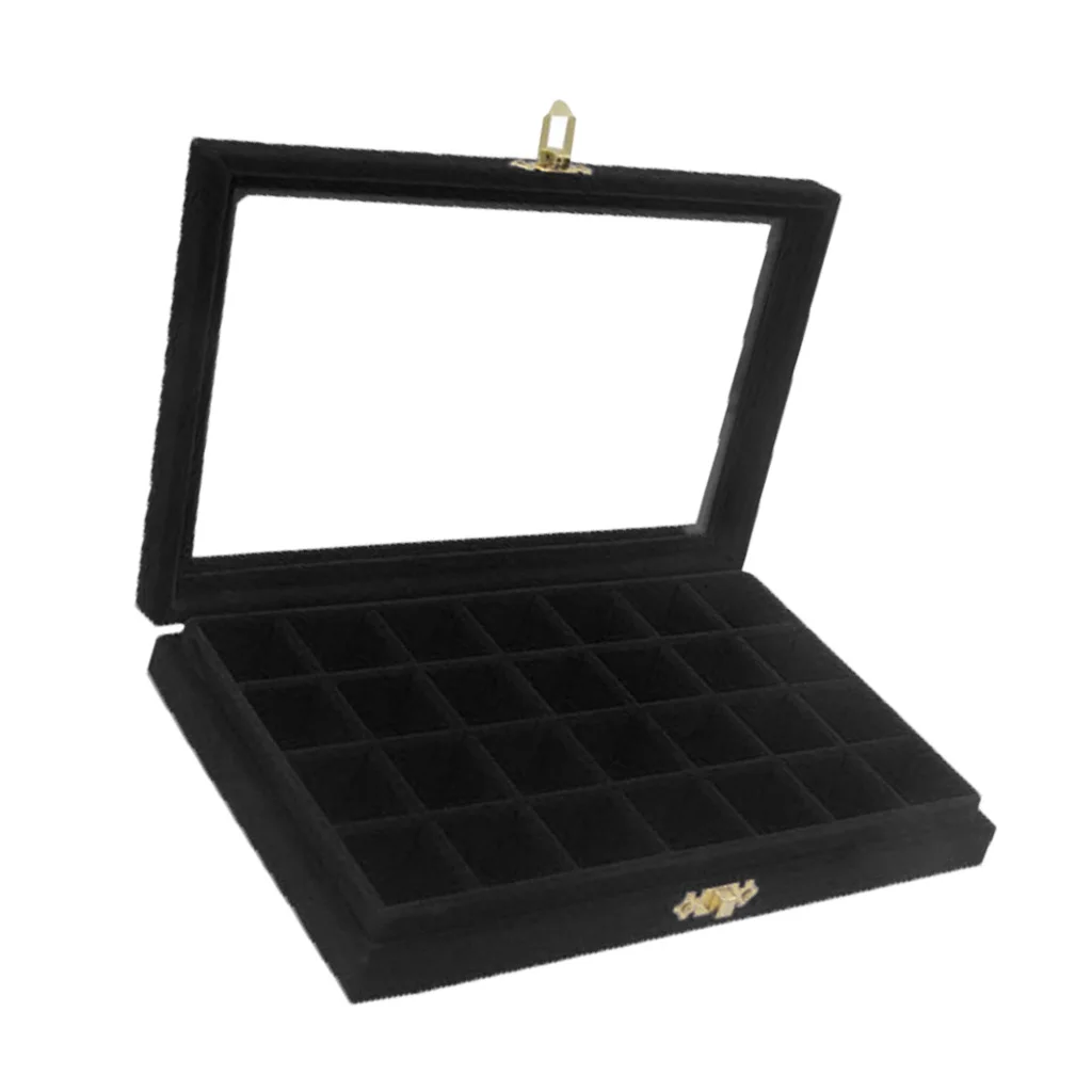 

Портативная бархатная шкатулка для ювелирных изделий, органайзер для ожерелий, серег, колец, демонстрационный держатель, закрывающийся Бол...