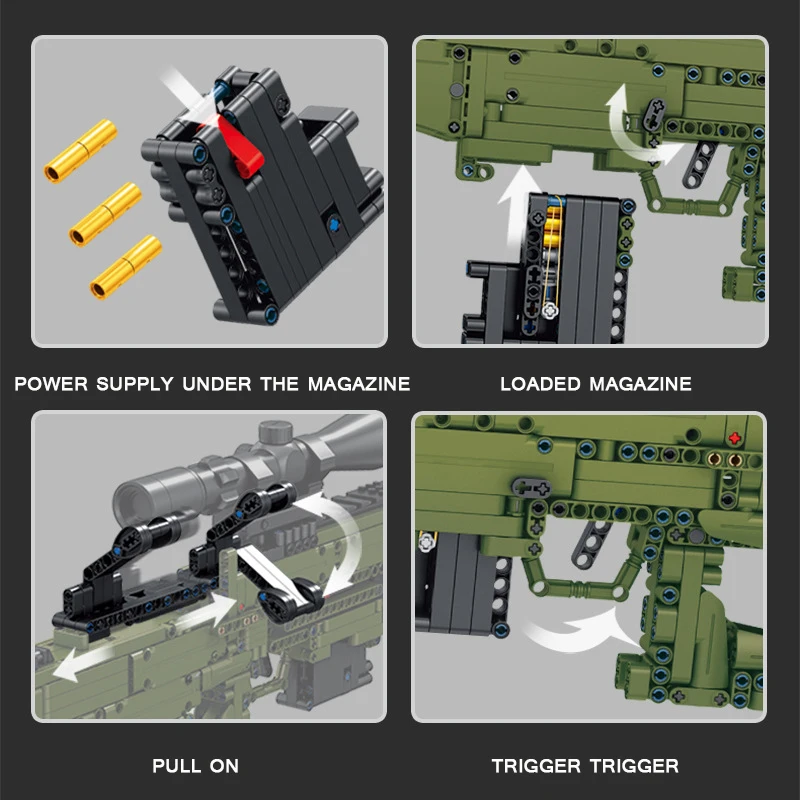 Строительные блоки SWAT лего Technic Creator военный WW2 оружие AWM снайперские модели