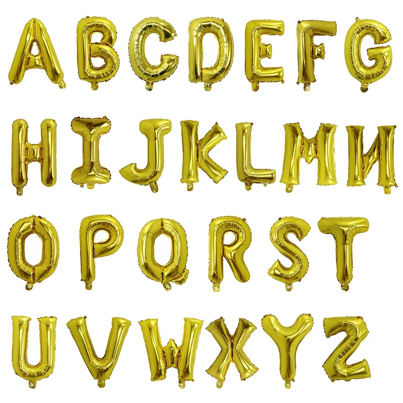 16inch gold 16 дюймов пользовательское имя A-Z на выбор буквы шар розовое золото Silve Золото Алюминиевая фольга День рождения Свадебная вечеринка украшения поставщиков - Цвет: 16inch gold
