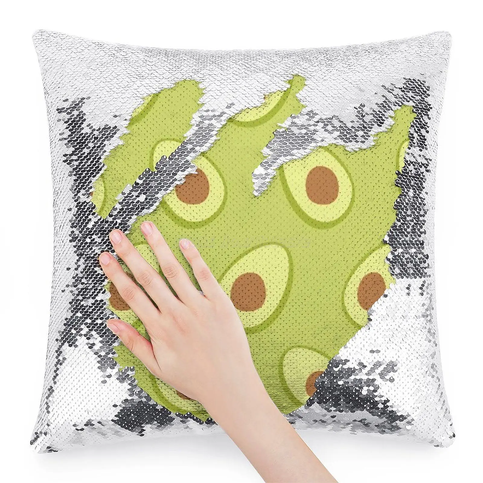 Наволочка с зелеными блестками авокадо домашний декор для кафе меняющая цвет