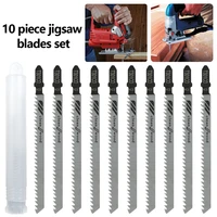 10pcs t301cd jigsaw blade set t shank fast down cut wood cutting diy power tool hcs