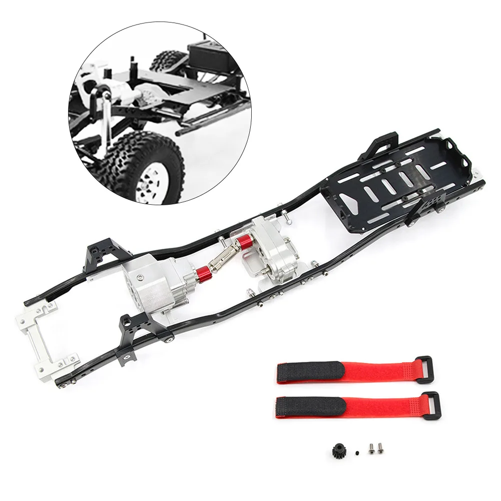 

313mm 12.3 Inch Upgrade Accessories Axial Car Wheelbase Chassis Frame 1/10 RC Crawler Durable Prefixal Gearbox Metal For SCX10