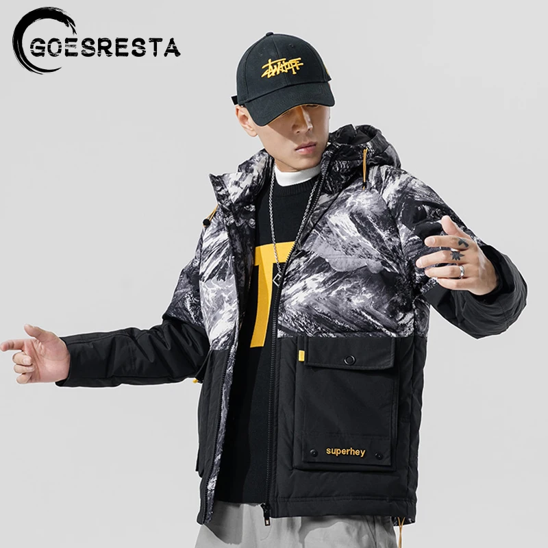 2020 зимняя камуфляжная 90% белая куртка на утином пуху мужское теплое пальто с