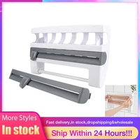 kitchen organizer paper towel holder cling film cutting holder sauce bottle tin foil paper storage rack kitchen shelf