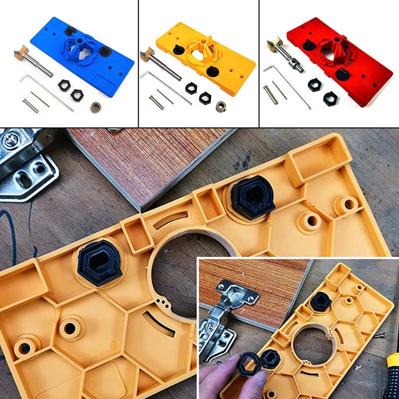 

NEW Concealed 35MM Cup Style Hinge Jig Boring Hole Drill Guide + Forstner Bit Wood Cutter Carpenter Woodworking DIY Tools