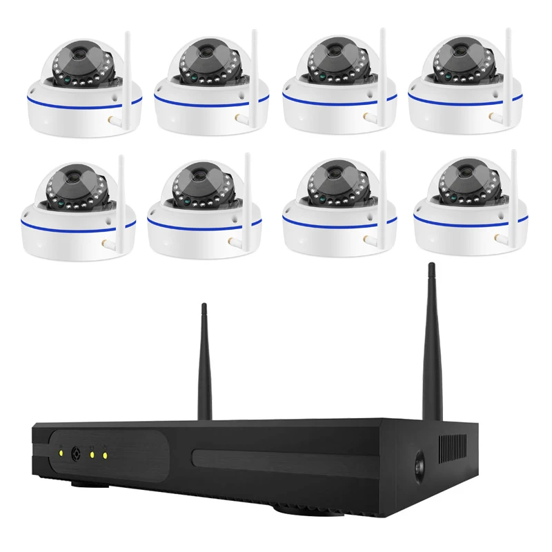 Система видеонаблюдения беспроводная NVR 8 каналов IP HD 960P P2P ИК ночное видение Plug Play
