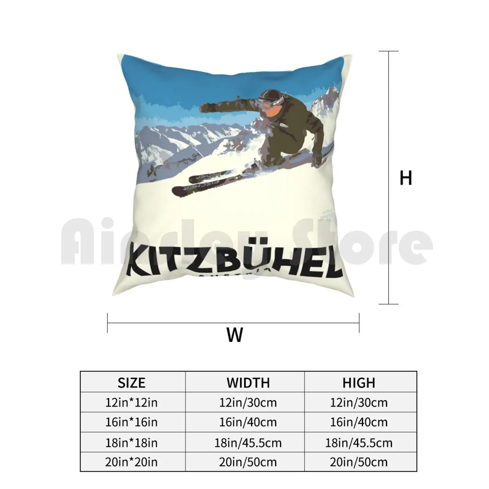 Подушка для лыжного спорта Kitzbuhel австрийская с принтом домашняя мягкая подушка