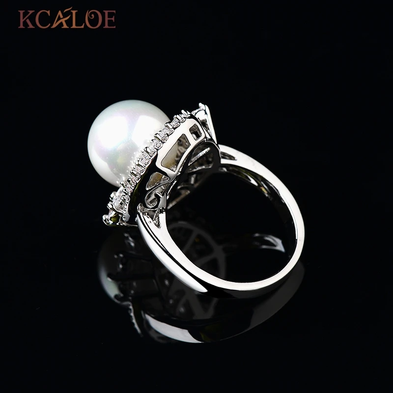 Женское кольцо с цирконом KCALOE роскошное белым кристаллом из кубического