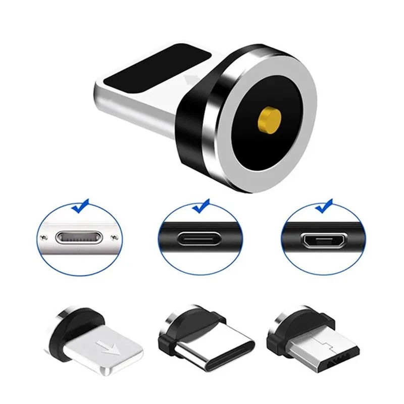 uslion 3 in 1 plug 9 pcs magnetic tips for iphone samsung mobile phone replacement parts micro converter cable adapter type c free global shipping