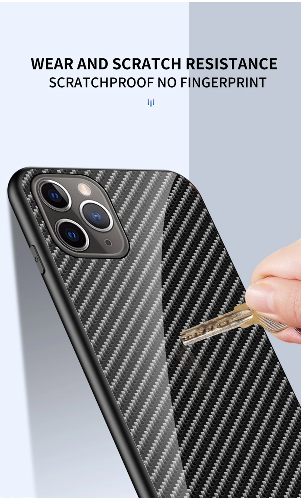 Чехол из закаленного стекла для iPhone 11 Pro Max X 8 7, ударопрочный жесткий гибридный защитный чехол для iPhone, модный градиентный карбоновый чехол