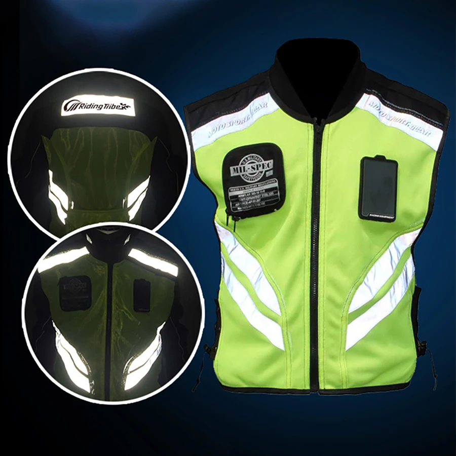 Светоотражающий Жилет для езды на мотоцикле мотоциклетная безрукавка одежда по