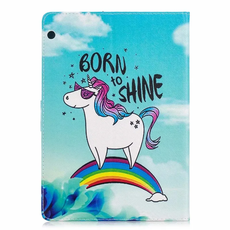 Чехол для Huawei MediaPad T3 10 9 6 &quotKawaii Единорог кошка щенок кожаный чехол планшета Etui Funda