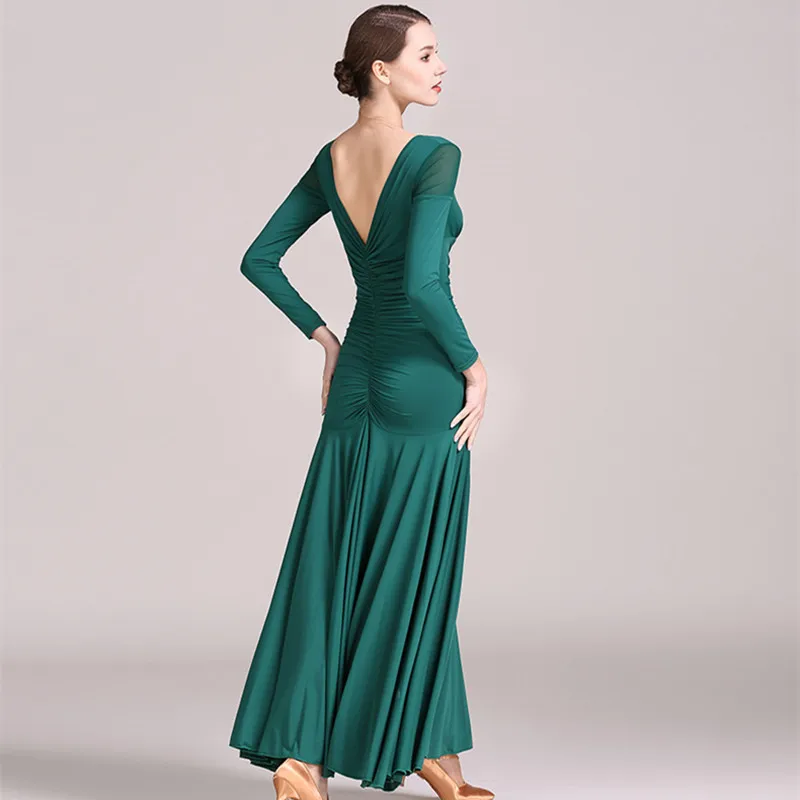 2021 зеленый Стандартный Для женщин Бальные танцы платья для бальных танцев Танцы