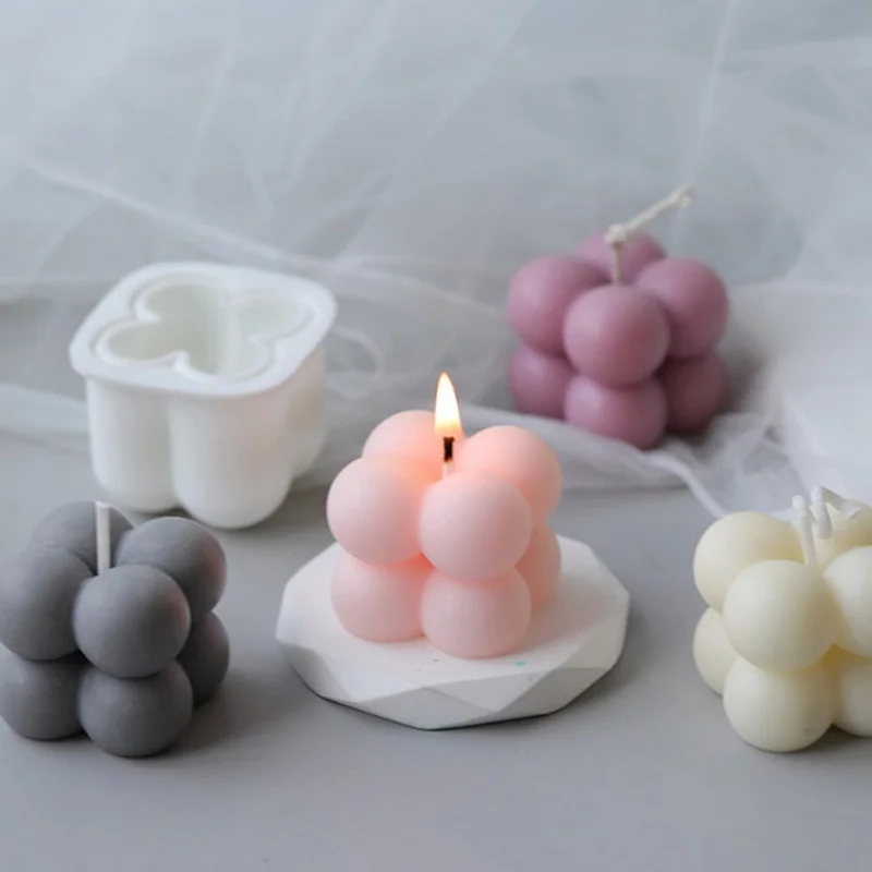 

3d DIY Handmade Silicone mold Soy Wax Essential Oil Aromatherapy Cube Candle Molds for plaster Candle holder Soap Form