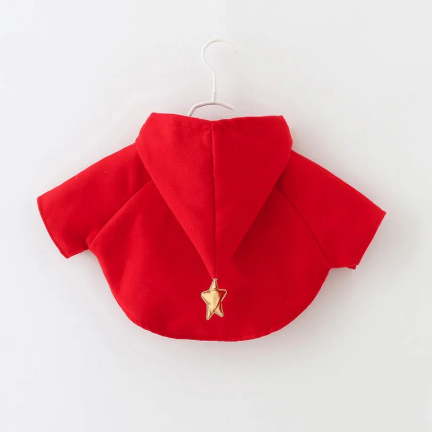 New Baby Girls Winter Coats Cute Christmas Red Cloak Jackets For Children Clothes Kids Toddler Type Jacket 18M-6T Gift | Детская одежда